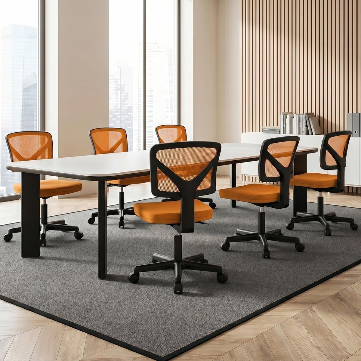 Armless Mesh Rolling Office Chair Z665