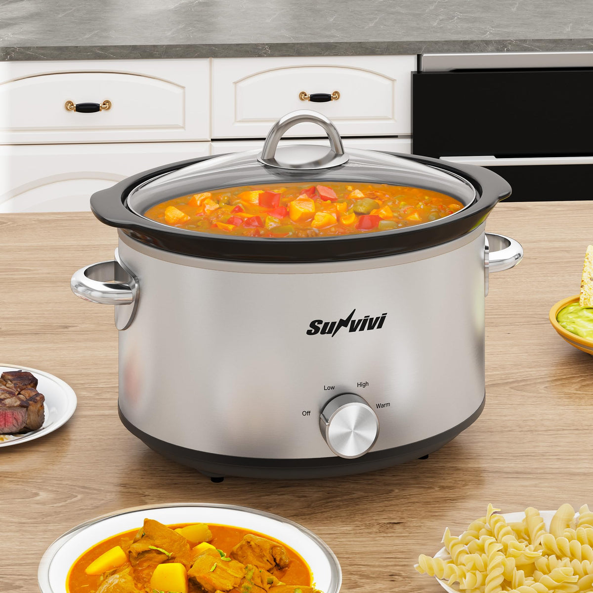 Small 4QT Slow Cooker with Ceramic Pot L40866