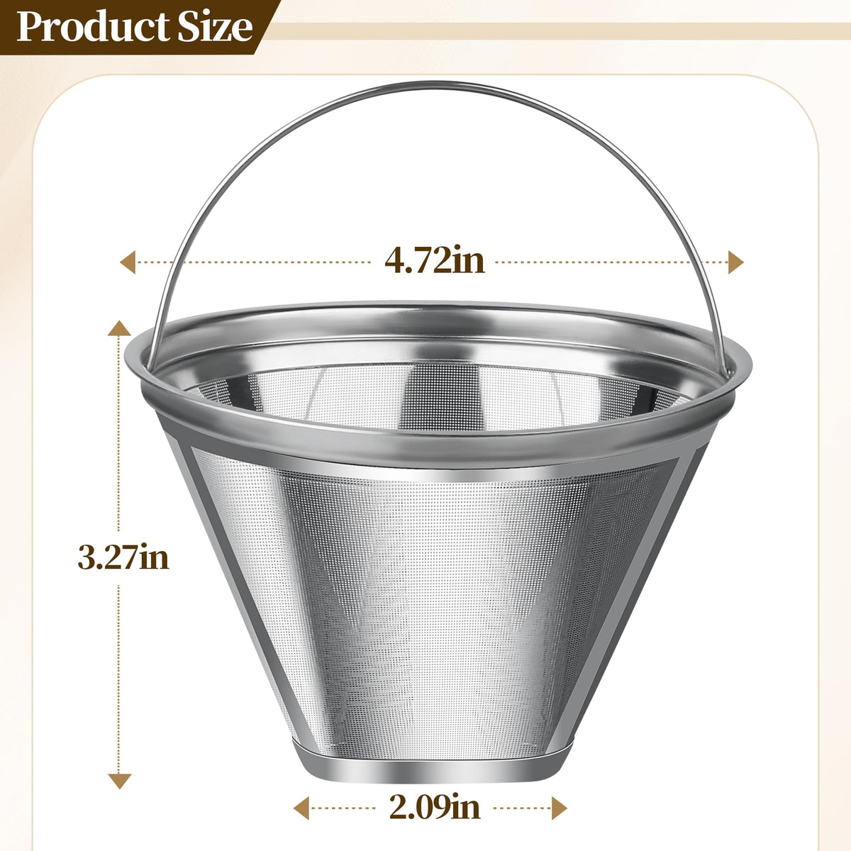 Stainless Steel Reusable Coffee Filter O436