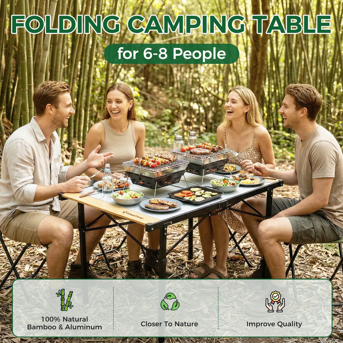 Bamboo Aluminum Camping Table P655867