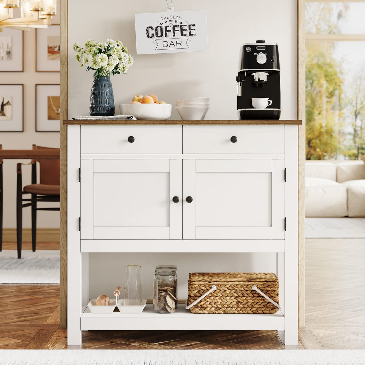 White Console Table with Storage X3028
