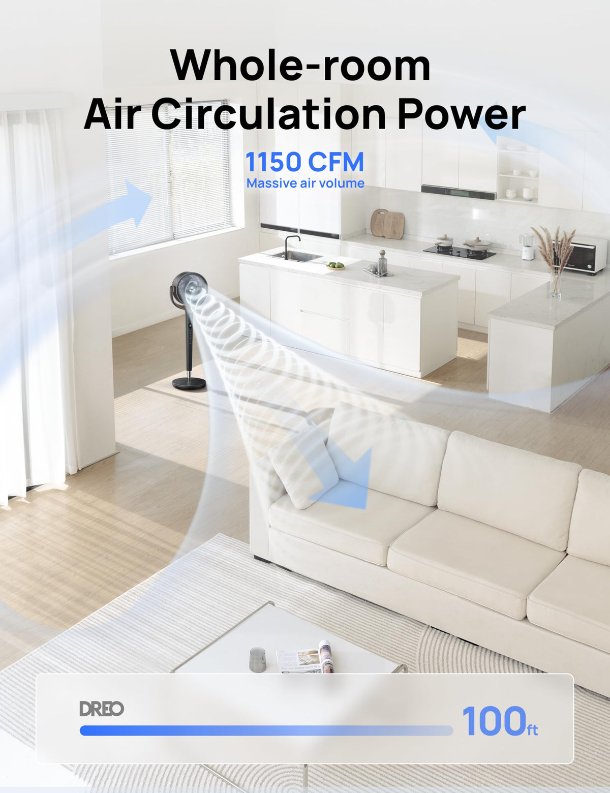 120° Oscillating Standing Fan, Quiet Floor Fan with DC Motor, 9 Speeds, 4 modes, 37-42" Adjustable Height, 9H Timer, Dark Gray Z16178