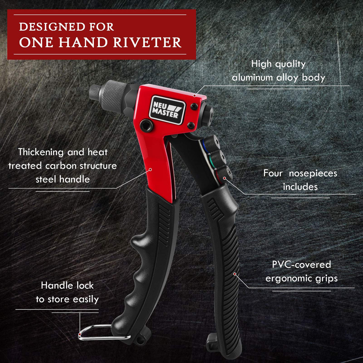 Rivet Gun Tool Kit with 200 Rivets D789473
