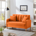 Orange Velvet Tufted Loveseat Sofa F631540