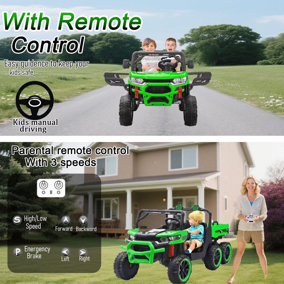 24V 2 Seater Ride On Dump Truck with Dump Bed P3067