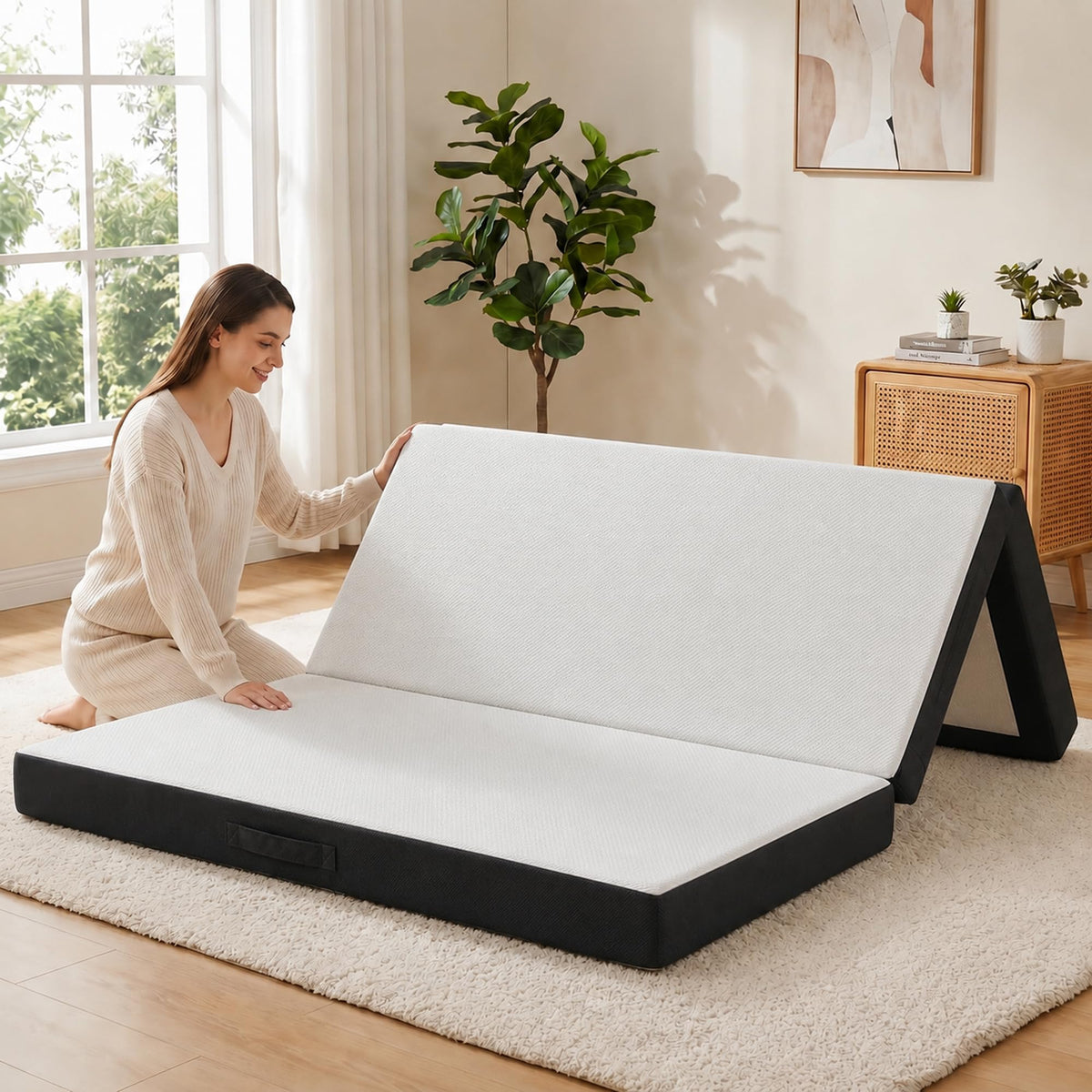 6 Inch Memory Foam Queen Trifold Mattress K6168