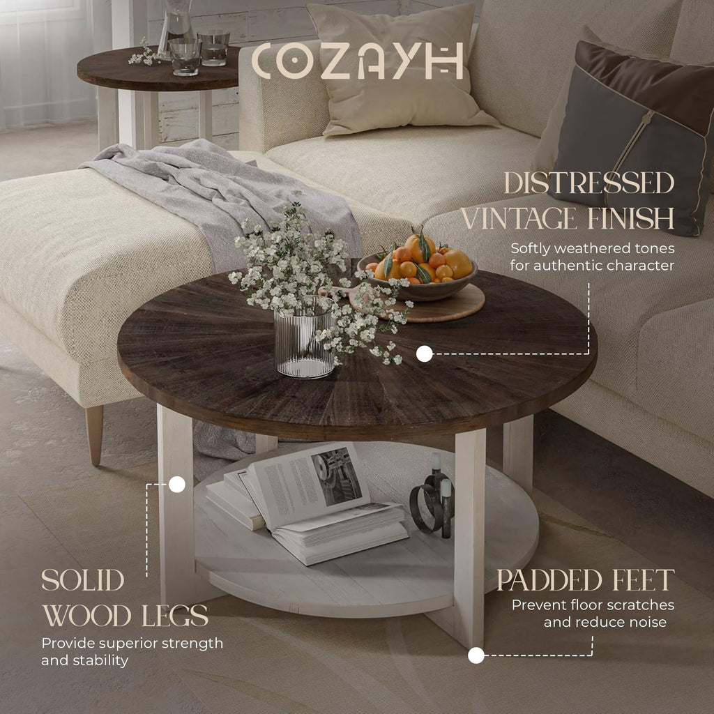 Round Farmhouse Coffee Table M7239