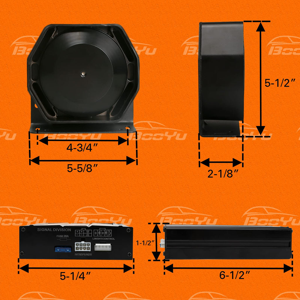 200W 12V Emergency Siren PA System with Slim Speaker, Wireless Remote Handheld Microphone J741901