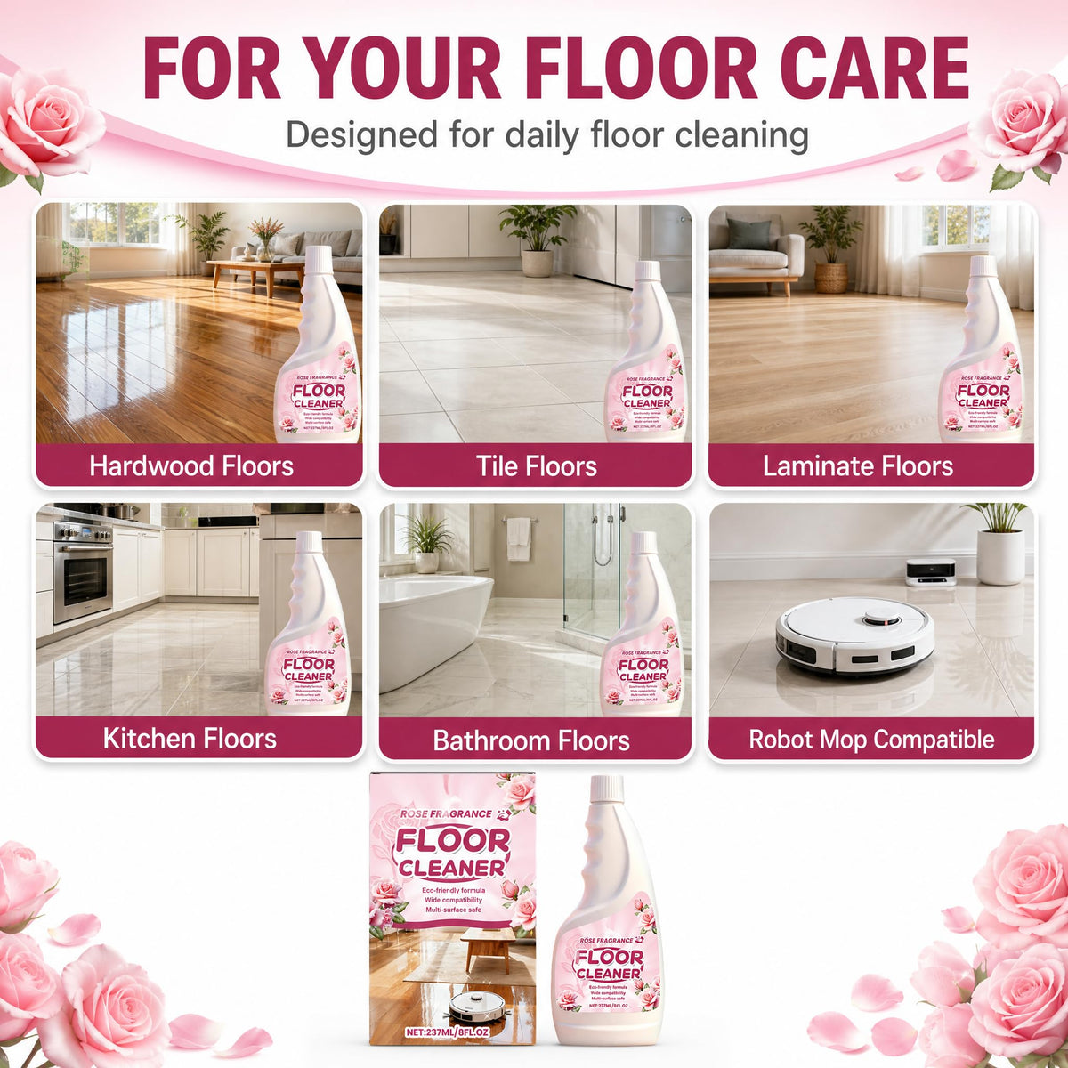 Rose Scent Floor Cleaner 8 fl.oz W2593
