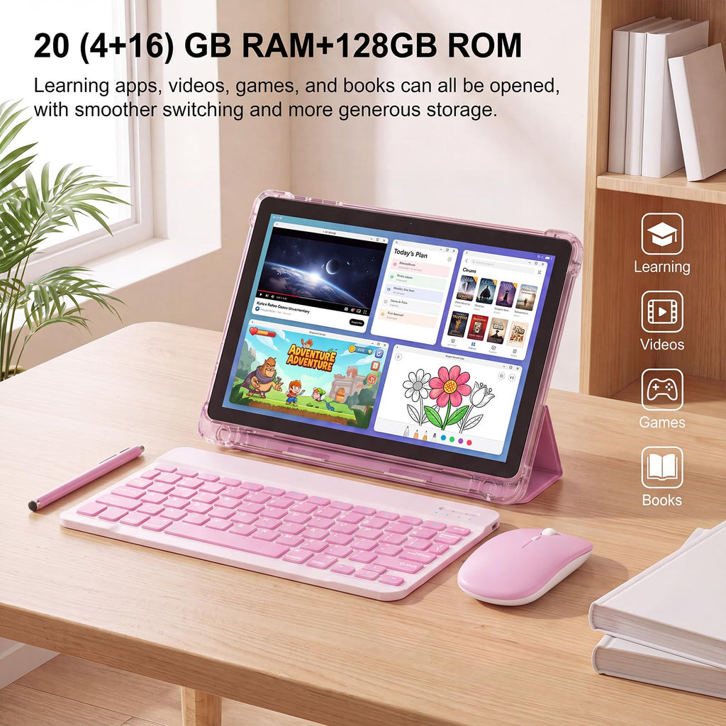 10 Inch 2 in 1 Tablet with Keyboard Kit & Case Pink C42480