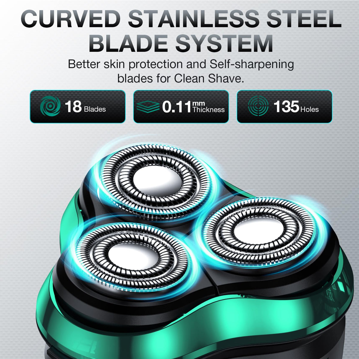 Cordless Rechargeable Rotary Electric Razor with Pop-Up Trimmer P111
