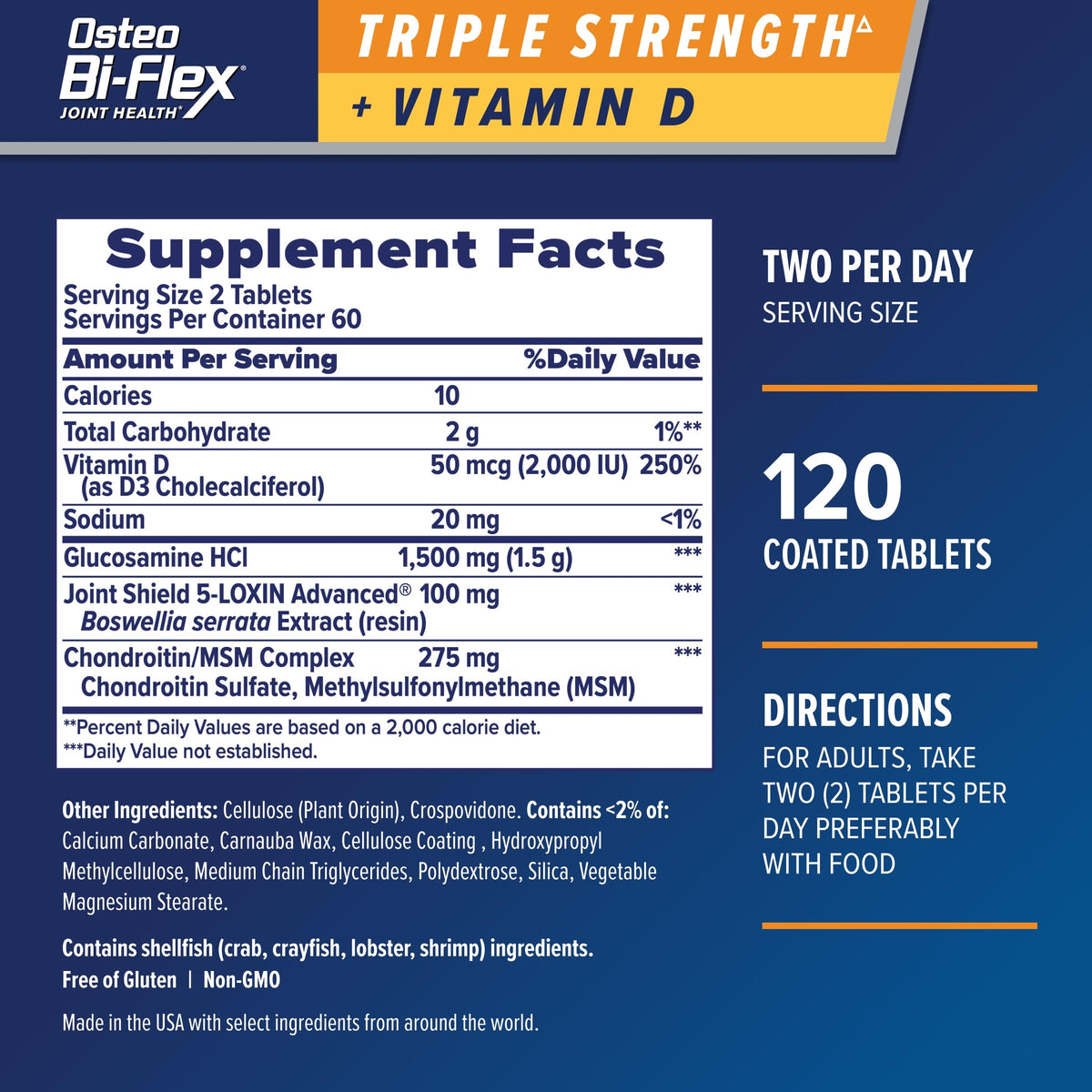 Glucosamine Chondroitin Supplement, 120 Ct B59640