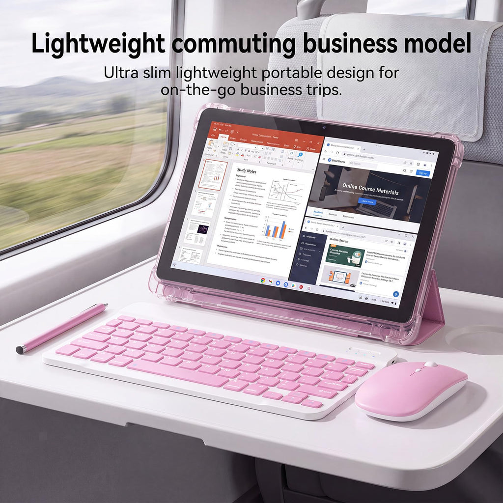 10 Inch 2 in 1 Tablet with Keyboard Kit & Case Pink C42480
