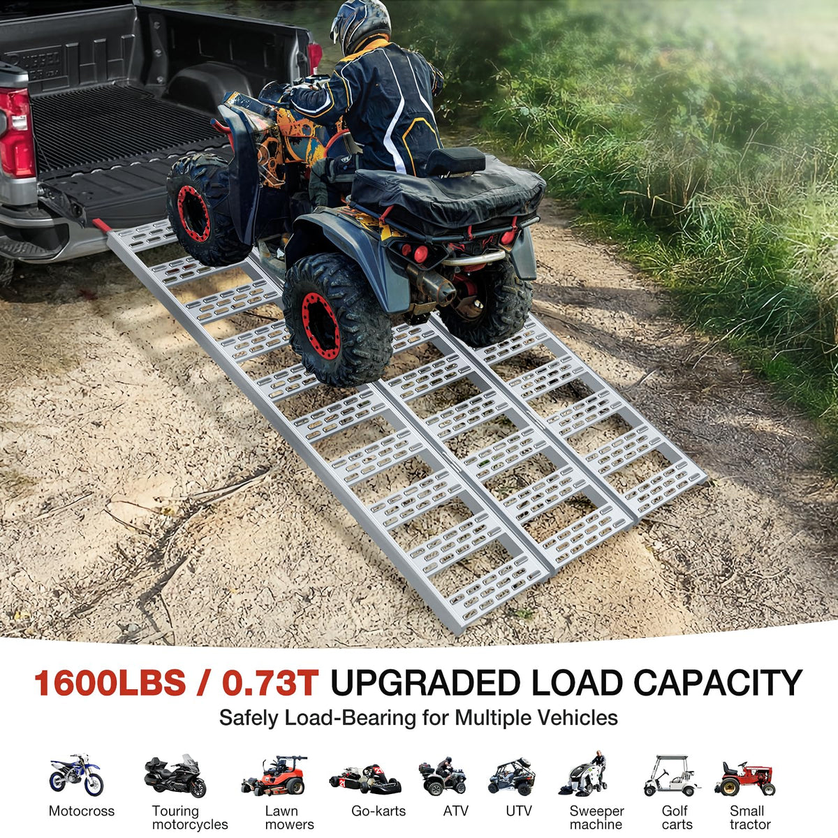 Aluminum Tri-Folding Truck Ramps 1600Lbs Max K246