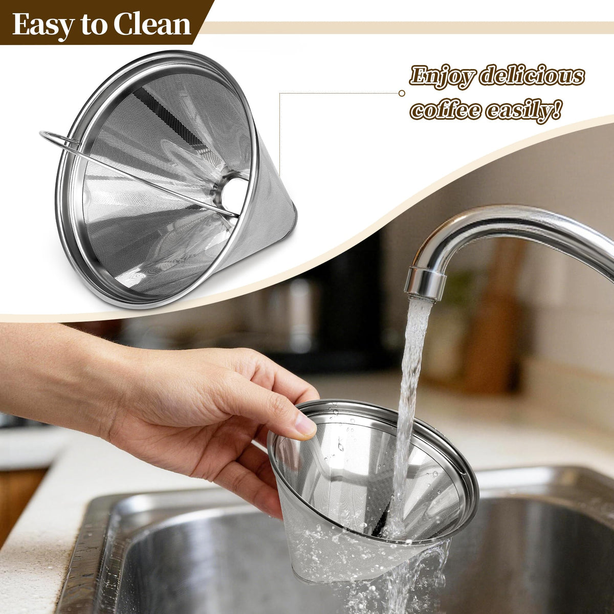 Stainless Steel Reusable Coffee Filter O436