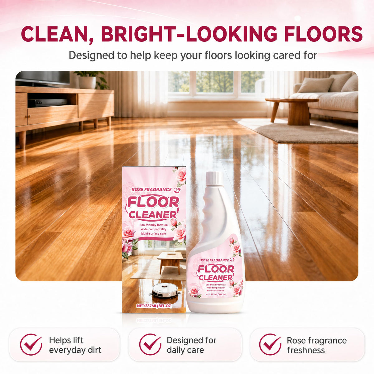 Rose Scent Floor Cleaner 8 fl.oz W2593