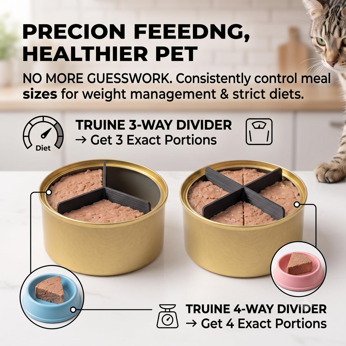 Black 2 Pack Pet Food Can Divider A571