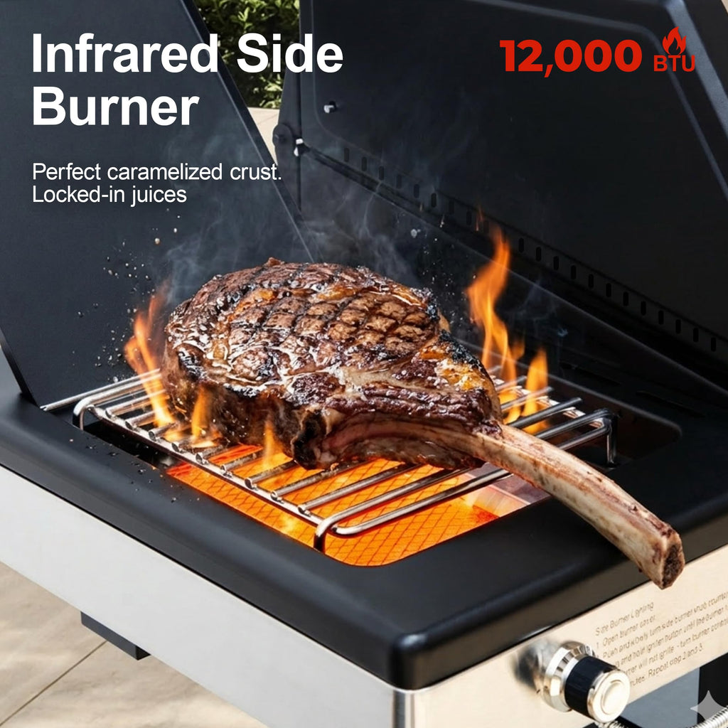 6-Burner Propane Gas Grill with Infrared Sear Side Burner J273