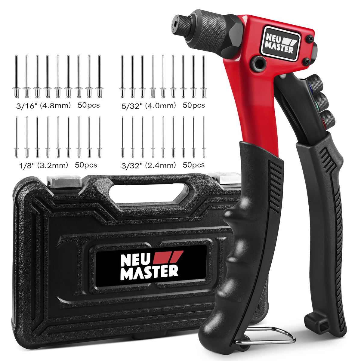Rivet Gun Tool Kit with 200 Rivets D789473
