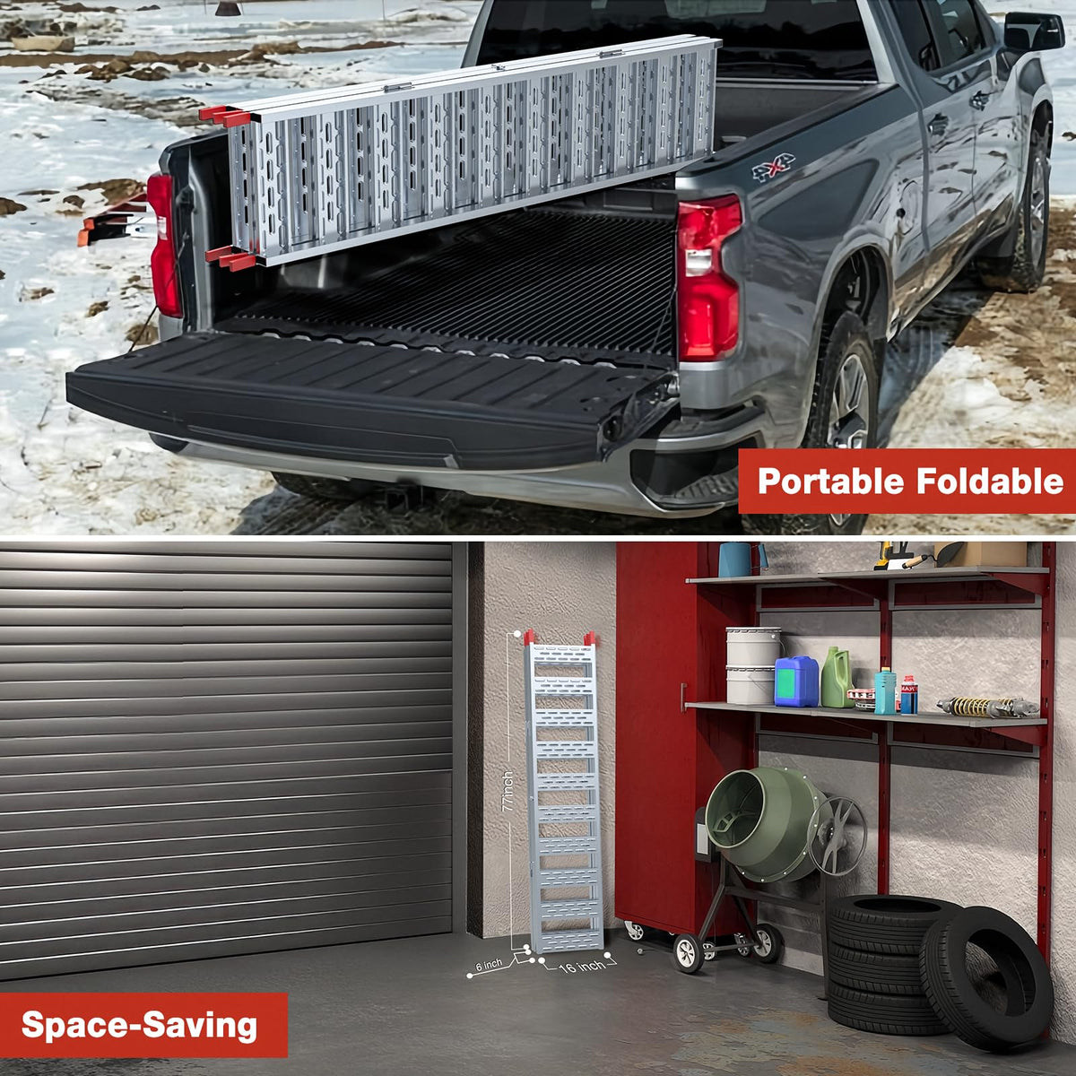 Aluminum Tri-Folding Truck Ramps 1600Lbs Max K246