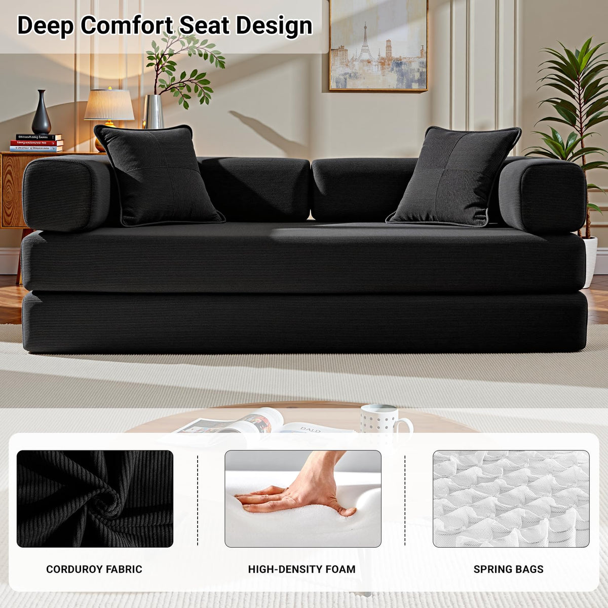 78" Convertible Futon Sofa Bed H3293
