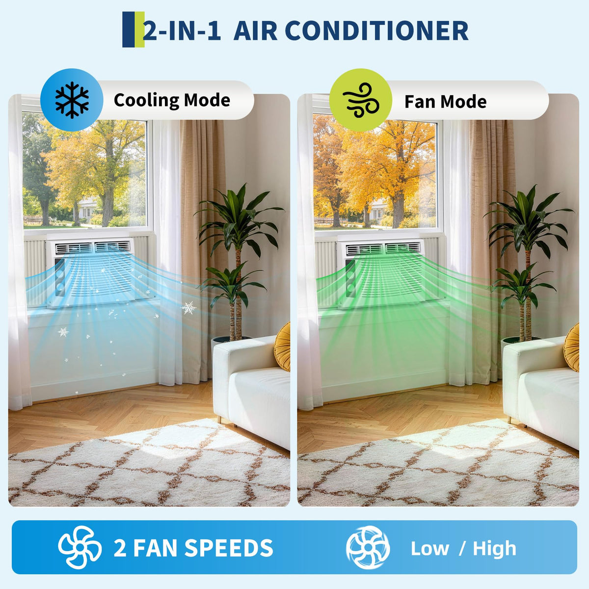 5000 BTU White Window Air Conditioner with Fan Function E273
