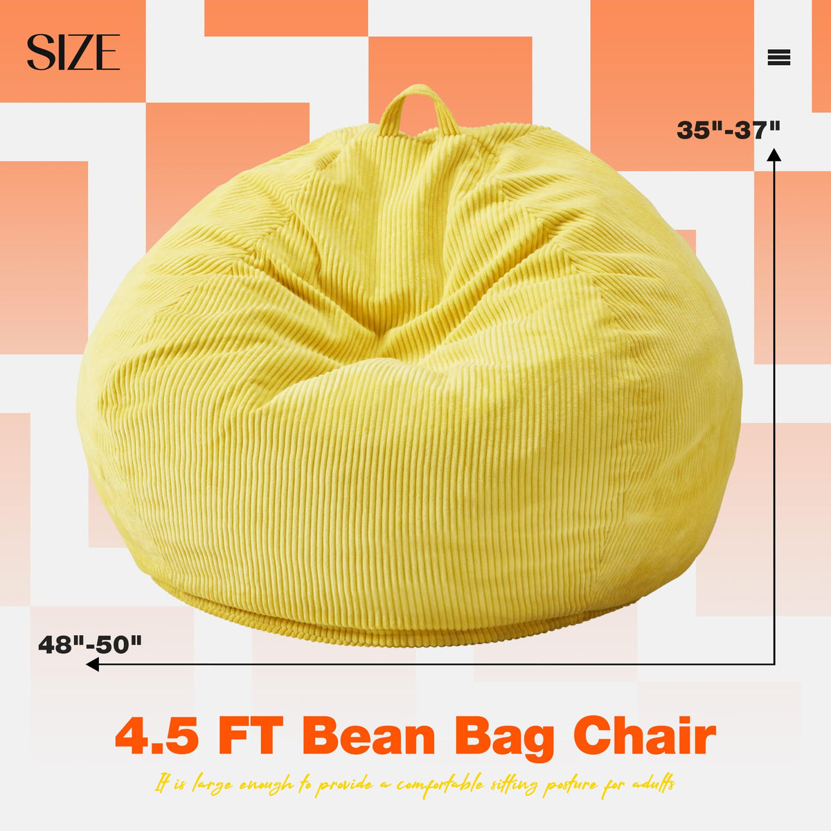 Oversized Bean Bag Chair with Filling P670379