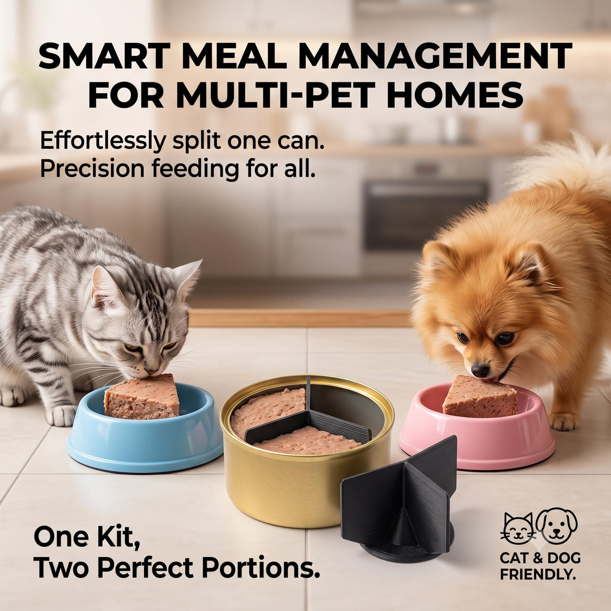 Black 2 Pack Pet Food Can Divider A571