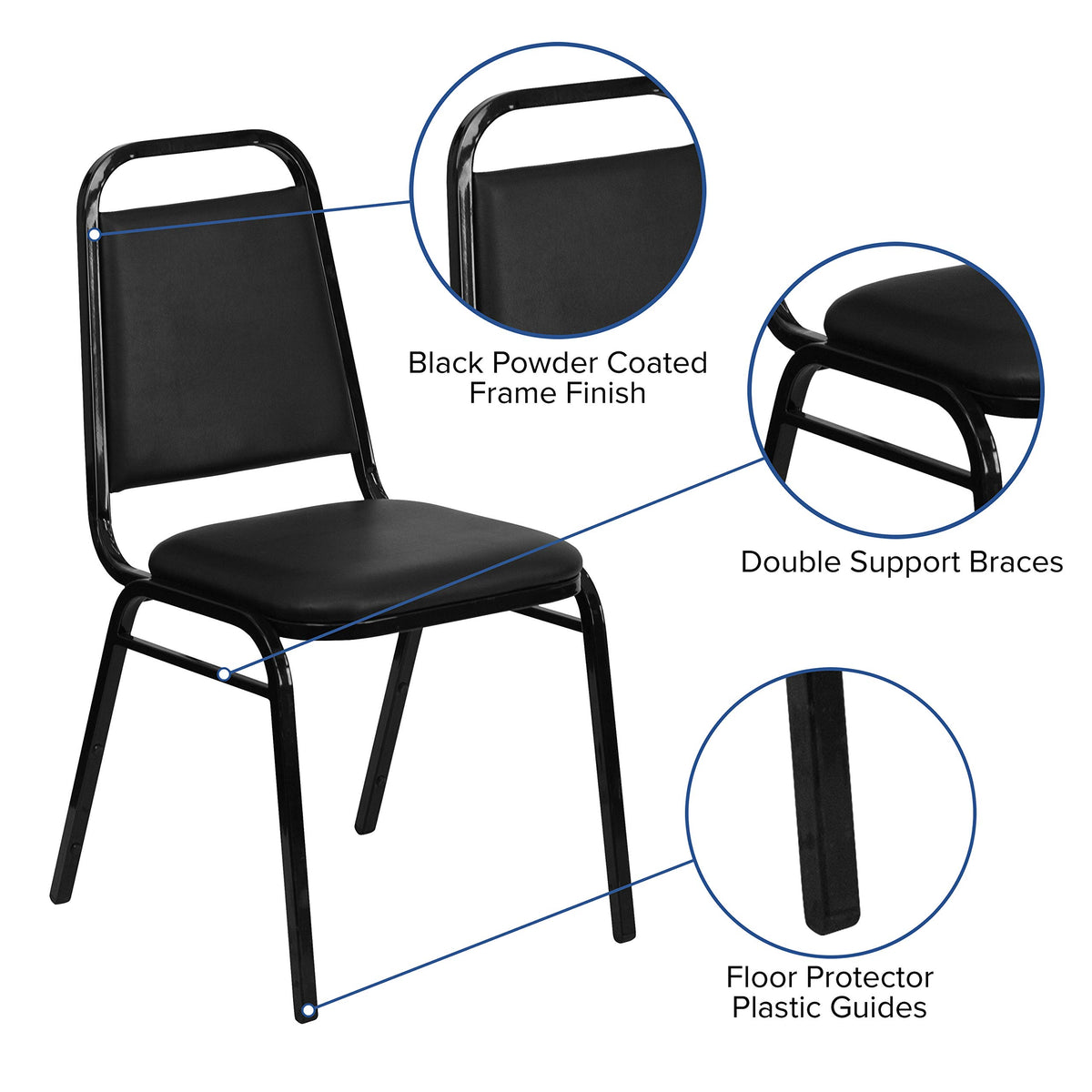 Black Stackable Banquet Chair Y317