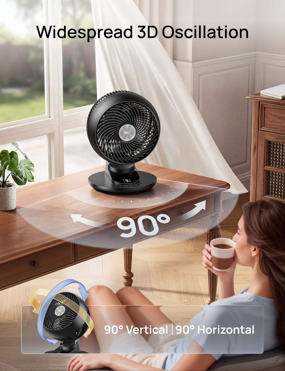 12 Inches 90° Oscillating Smart Desk Fan Q449