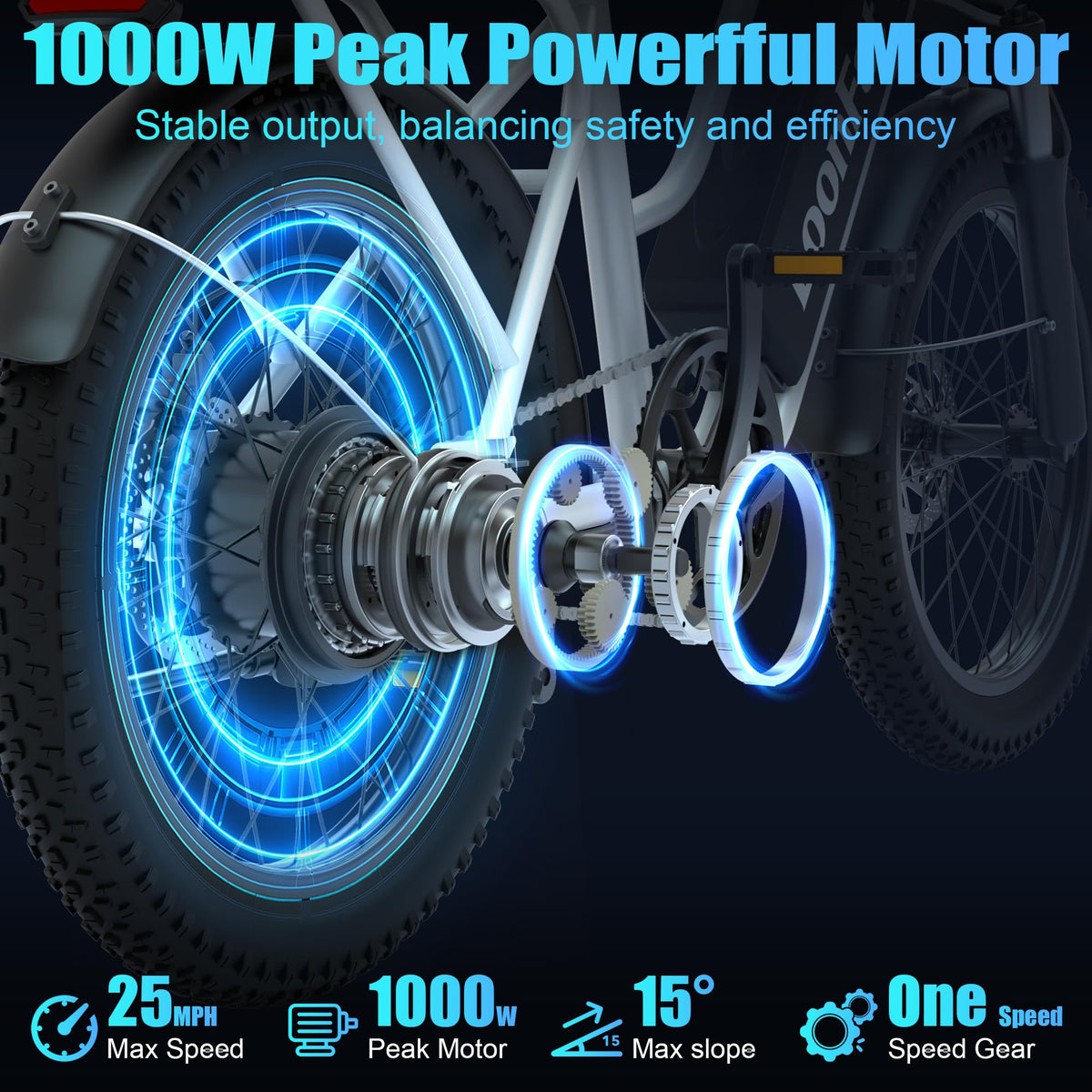 1000W 48V 13Ah Electric Bicycle with Rear Seat and Front Basket W176242