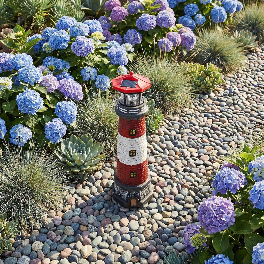 15" Rotating Lighthouse Outdoor Statue K2366