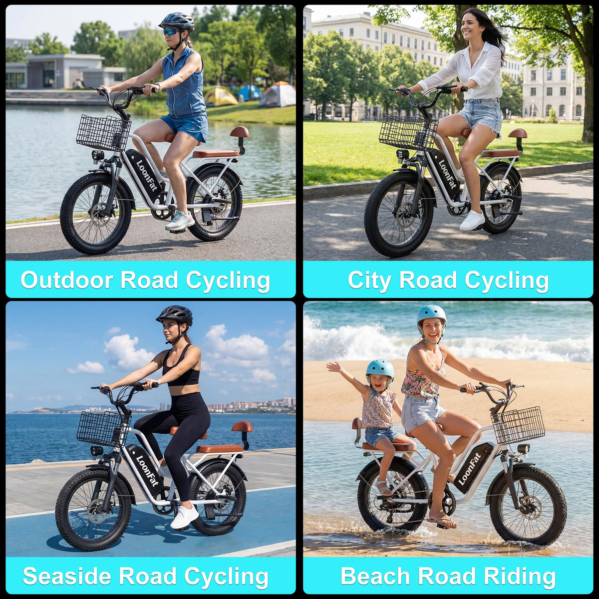 1000W 48V 13Ah Electric Bicycle with Rear Seat and Front Basket W176242