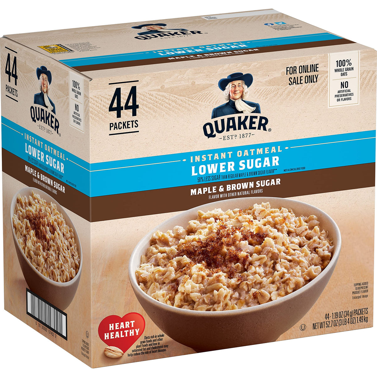 Instant Oatmeal Maple & Brown Sugar 1.19 Oz Pack of 44 O163