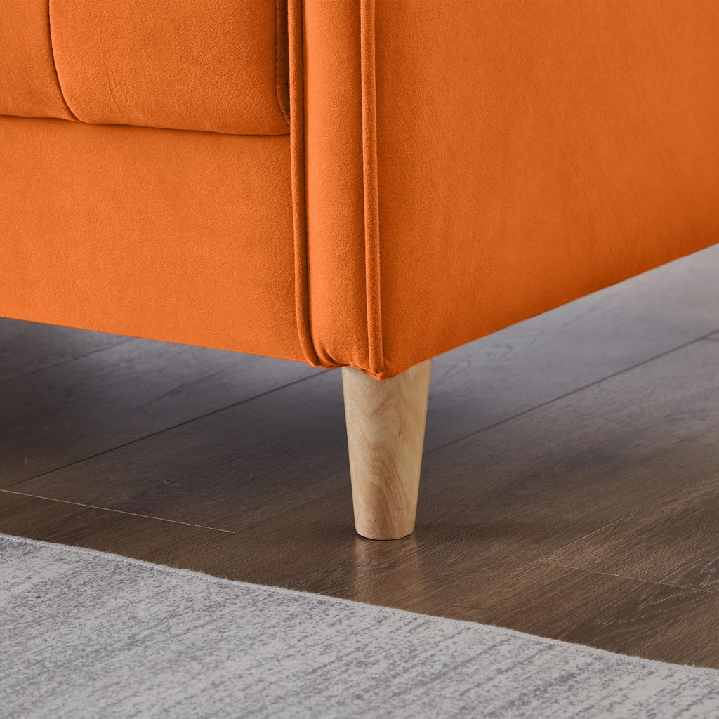 Orange Velvet Tufted Loveseat Sofa F631540
