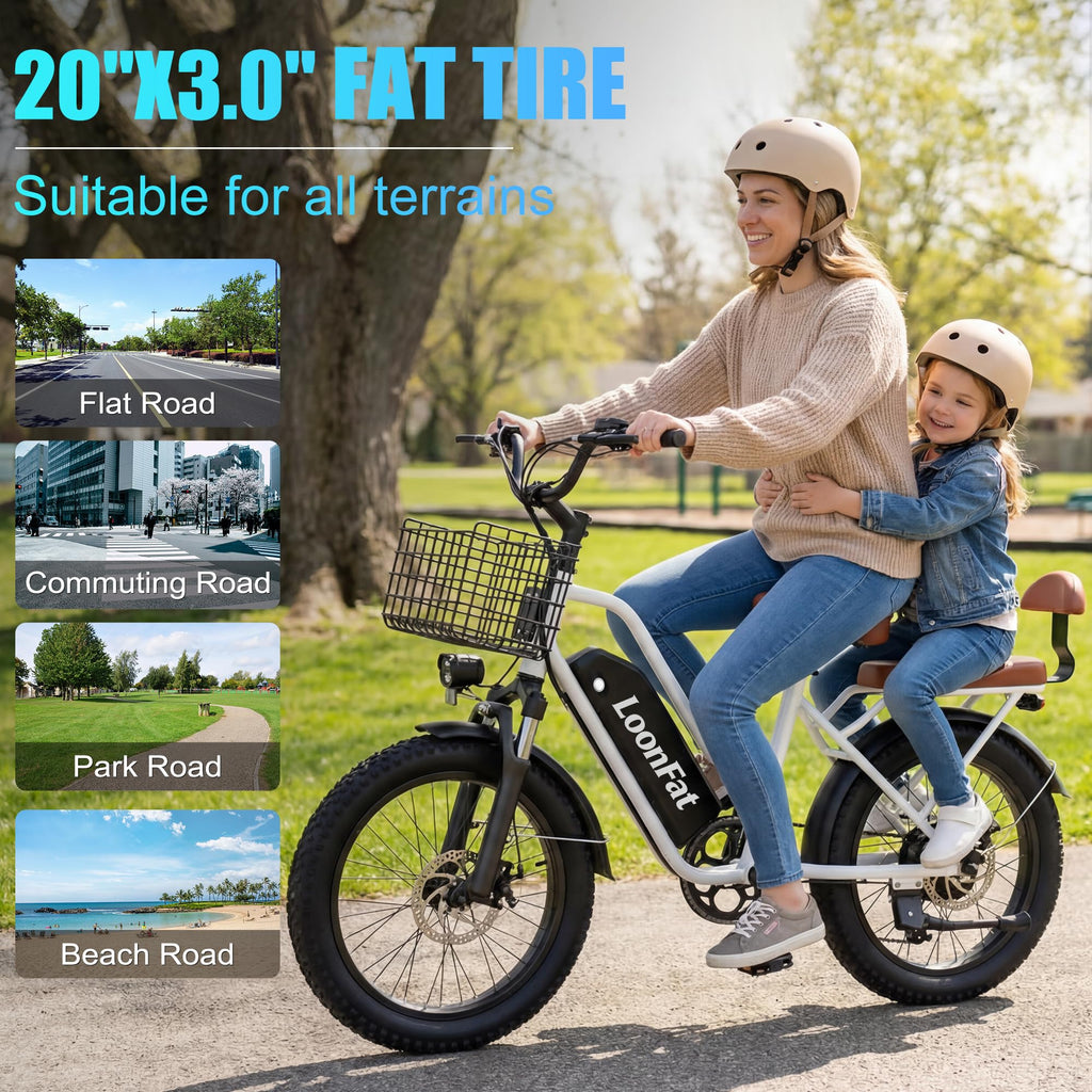 1000W 48V 13Ah Electric Bicycle with Rear Seat and Front Basket W176242